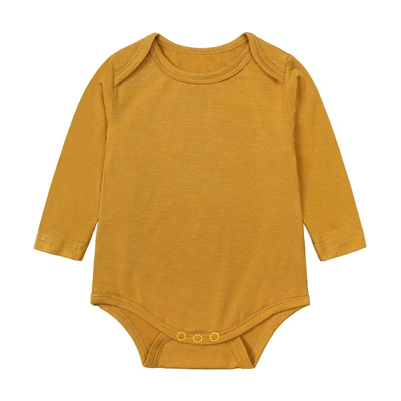 Color: Slateblue, Kid Size: 18M - 2025 Summer Newborn Boy Girl Romper Baby Bamboo Fiber Breathable Clothing Long Sleeve Toddler Jumpsuit Infant Bodysuit Pajamas