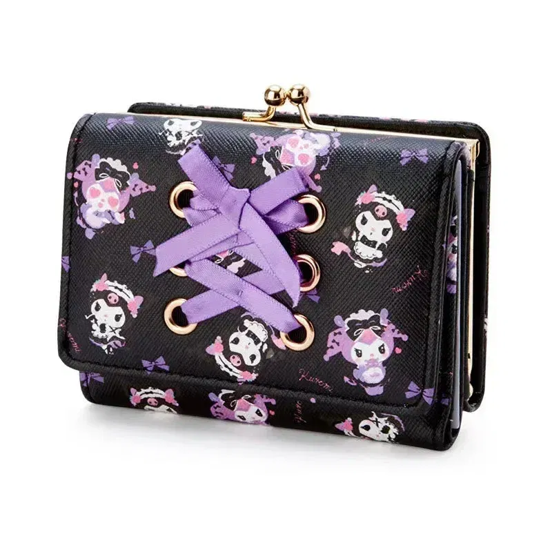 Color: plum - Hello Kitty Coin Purse Creative Small Wallet Wholesale Mini Purses My Melody Kuromi Keychain Wallet Lipstick Purse Kawaii Clutch