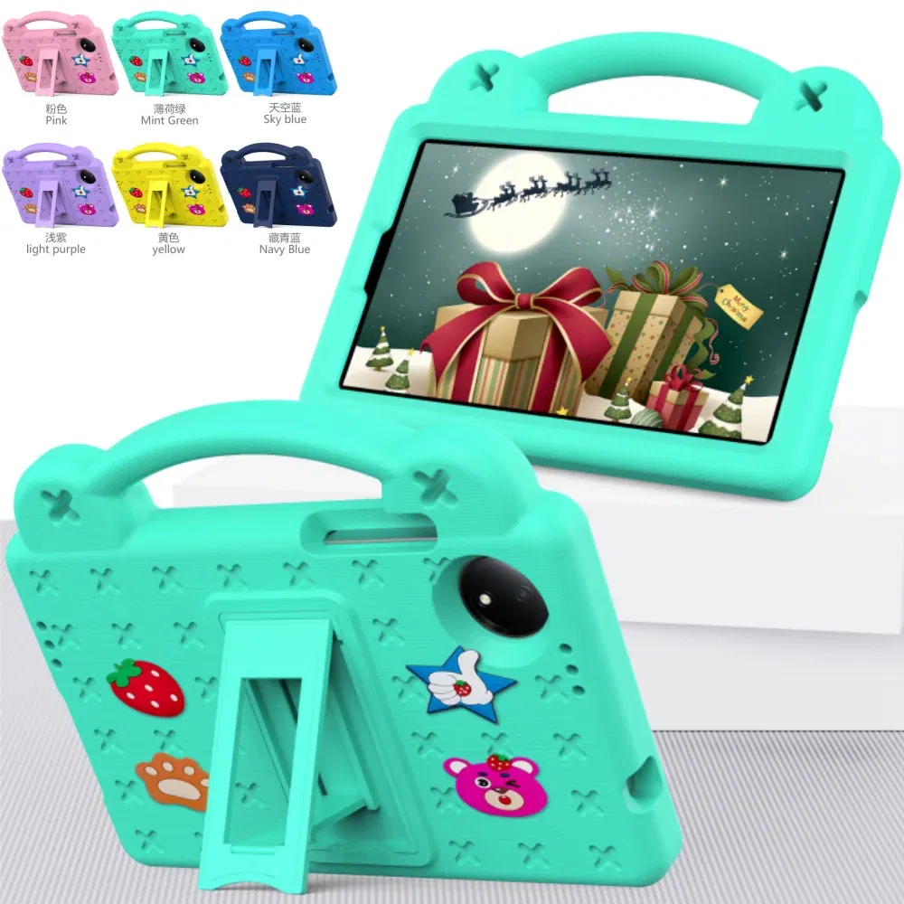 Color: WHITE, Size: eleven - Kids EVA Handle Case for Xiaomi Redmi Pad SE 8.7 inch 2024 Shockproof Protective Cute Strawberry Bear Tablet Cover 8.7"