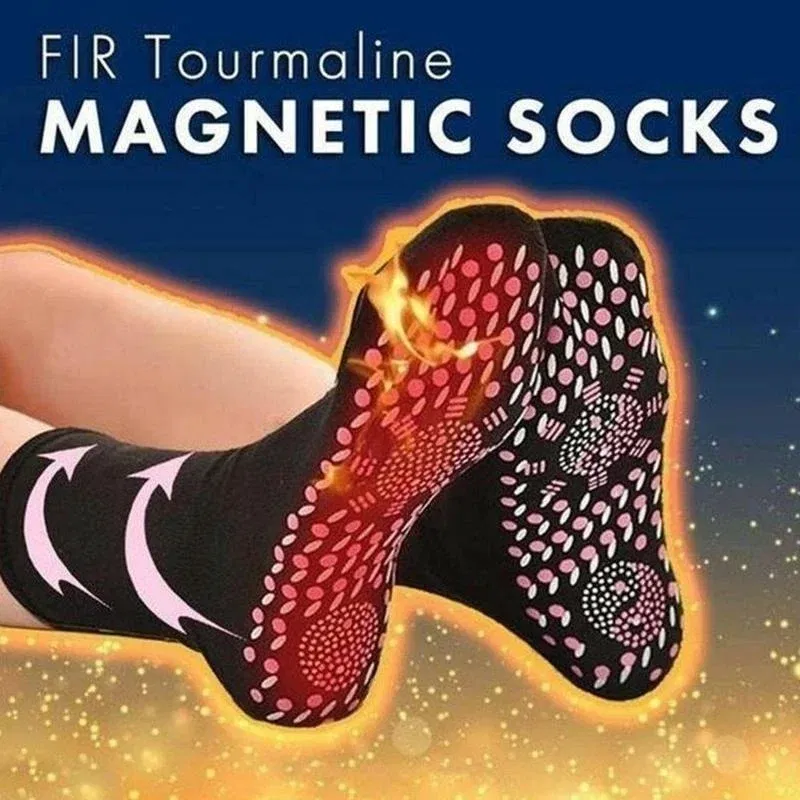 Color: WHITE - 1/5pairs Tourmaline Self-Heating Socks Winter Warm Thermal Health Care Socks Slimming Health Short Sock Magnetic Therapy Sock