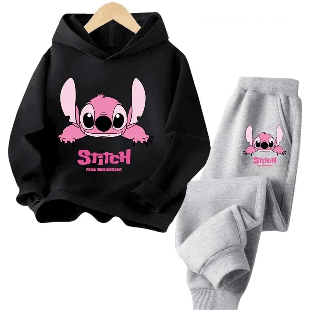 Color: SKY BLUE, Kid Size: 4T - Children Hoodies Stitch Kawaii Fashion Pullover Sweatshirt Anime Trucksuit Manga Cartoons Girls Boy Kids Autumn Casual Clothes