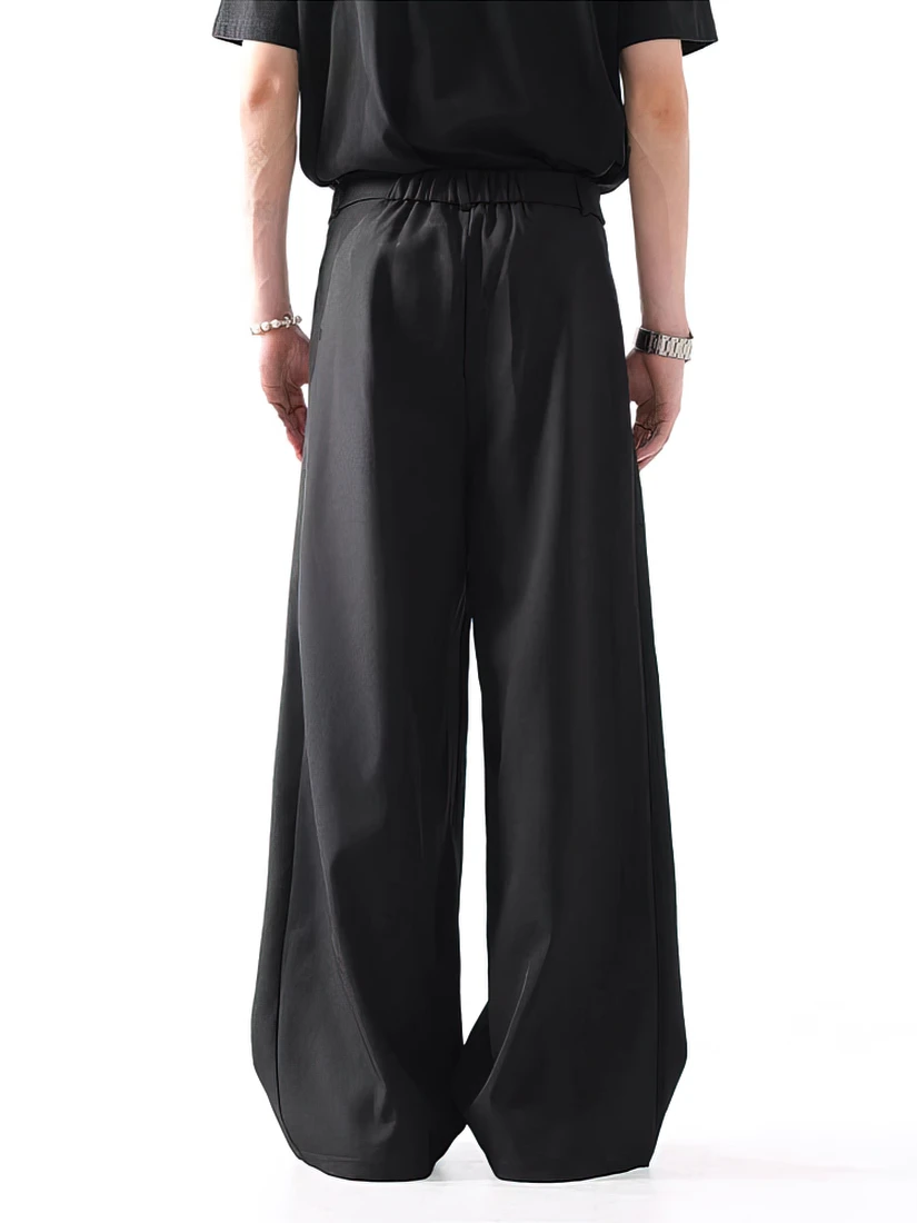Color: black, Size: S - Black Baggy Pants Men Casual Wide leg Work wear Straight Trousers Male Luxury Drape Loose Cool Cargo Pants