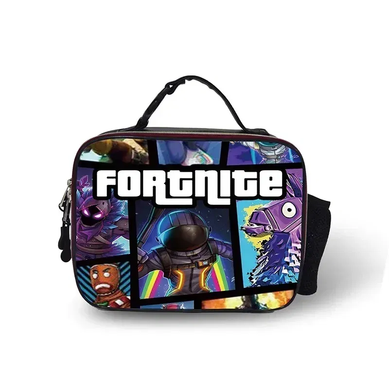 Color: Multicolor - Fortnite Leather Thermal Insulated Lunch Bag Insulated Bento Bag Meal Container Insulated