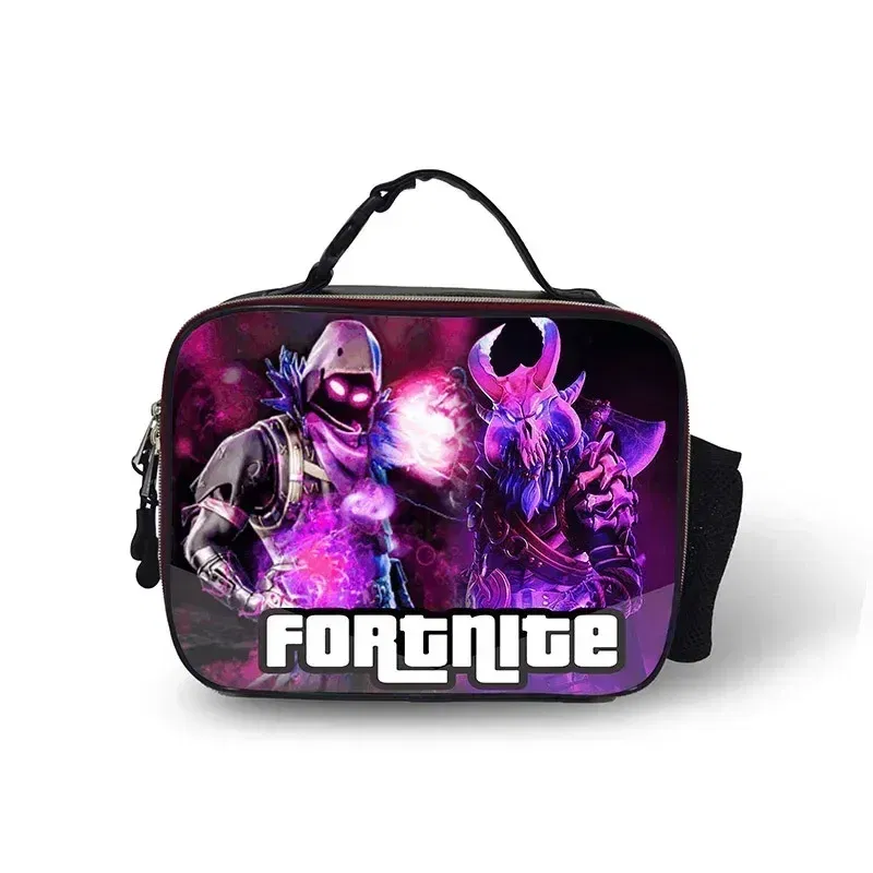 Color: Multicolor - Fortnite Leather Thermal Insulated Lunch Bag Insulated Bento Bag Meal Container Insulated