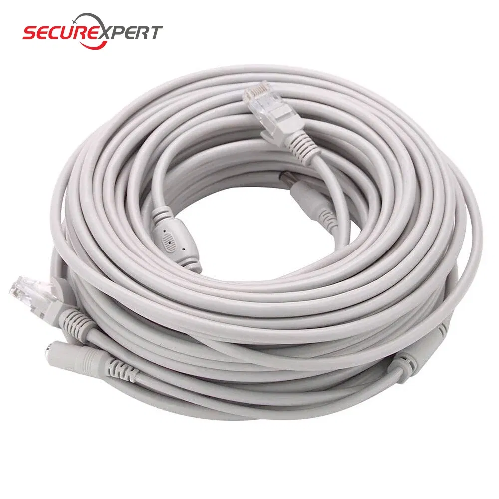 Color: WHITE, Cable Length: 20m - CCTV Cable RJ45 for Video Surveillance Cable Camera Ethernet Network DC Power 2 in 1 Network Extension Lan 5/10/15/20m IP Camera