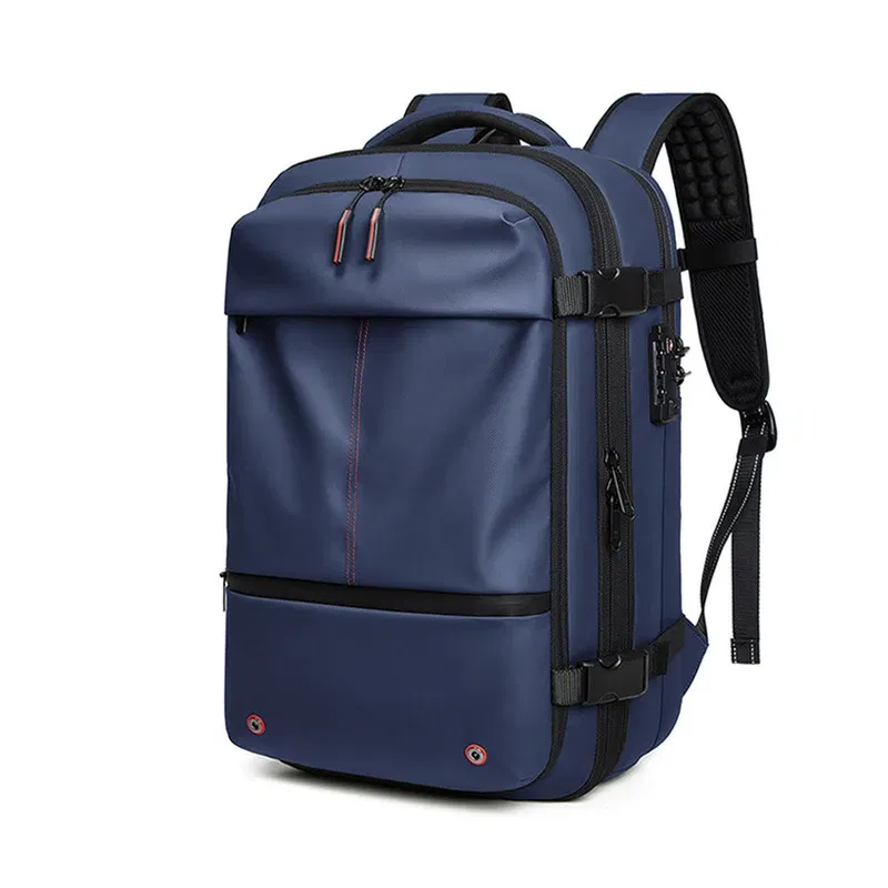 Color: Dark Khaki - Travel Men 17 inch Laptop Backpack vacuum compression Backpack Business Large Capacity school Backpack expand outdoor backpack