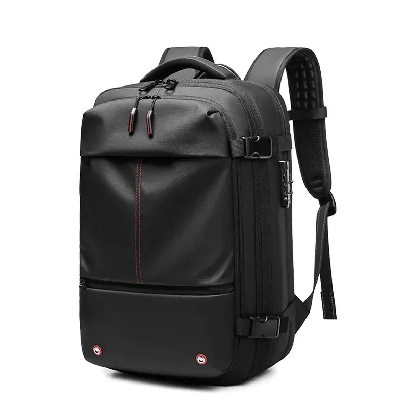 Color: Dark Khaki - Travel Men 17 inch Laptop Backpack vacuum compression Backpack Business Large Capacity school Backpack expand outdoor backpack