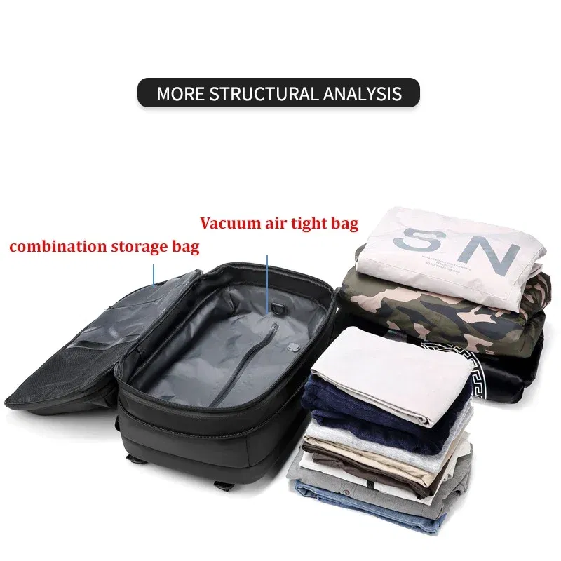 Color: Dark Khaki - Travel Men 17 inch Laptop Backpack vacuum compression Backpack Business Large Capacity school Backpack expand outdoor backpack