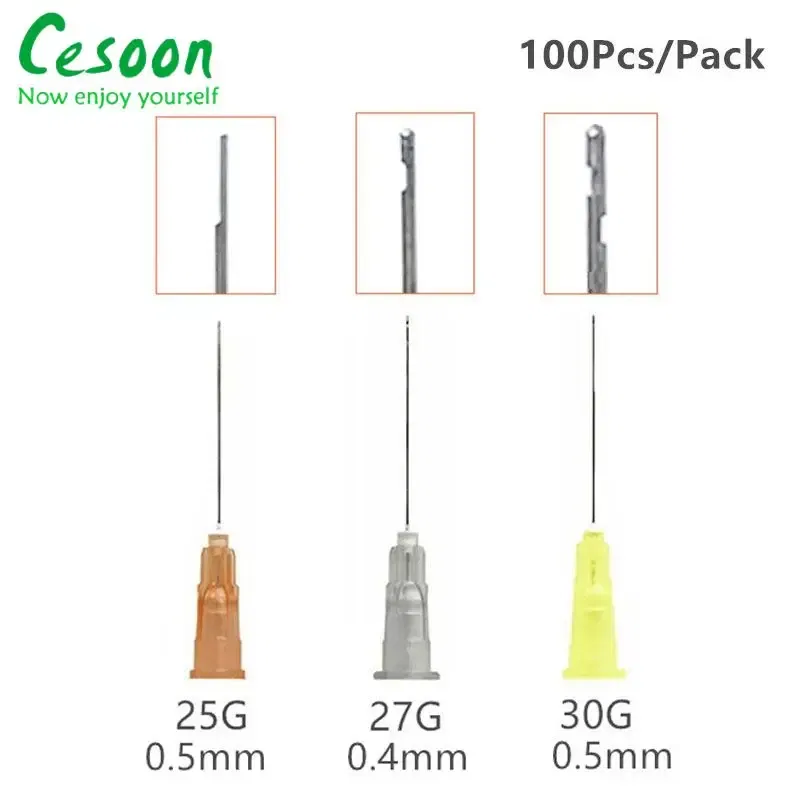Color: Ivory - 100Pcs/Pack Endo Irrigation Needle Dental Root Canal Rinsing End-Closed Side Hole Endodontic Flushing Cannula 0.3 0.4 0.5MM