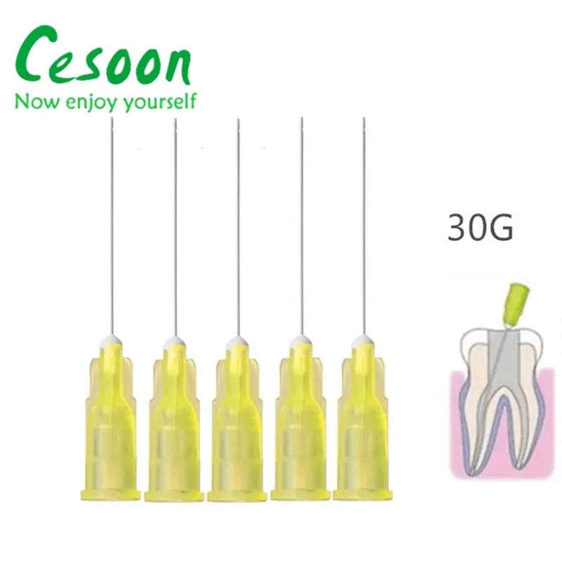 Color: Ivory - 100Pcs/Pack Endo Irrigation Needle Dental Root Canal Rinsing End-Closed Side Hole Endodontic Flushing Cannula 0.3 0.4 0.5MM