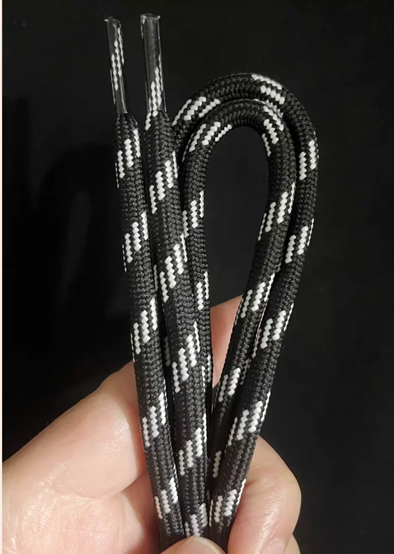 Color: Blue, Length: 140cm - Colorful Diagonal Dots Round Rope Shoelaces Coarse Weave Polyester Shoes Laces For Women Men Sports Casual Sneaker DE Tran Shoes