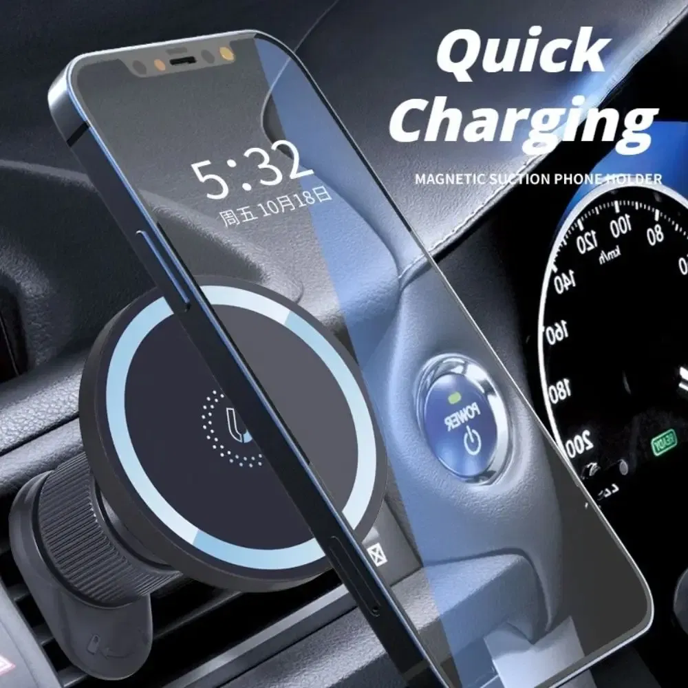 Car Phone Charger Car Mount Magnetic Phone Holder Dashboard Air Vent Car Phone Stand for iPhone15 14 13 12Pro Max