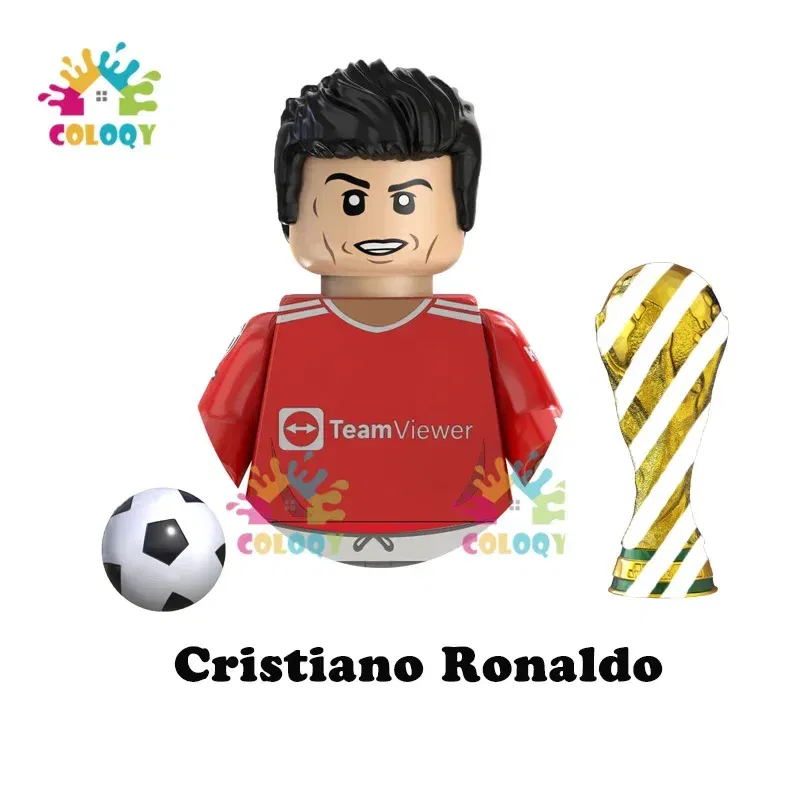 Color: LIGHT GRAY, Ships From: CHINA - Kids Toys World Famous Football Stars Building Blocks Sport Player Mini Action Figures Golden Cup Toys For Boys Christmas Gifts