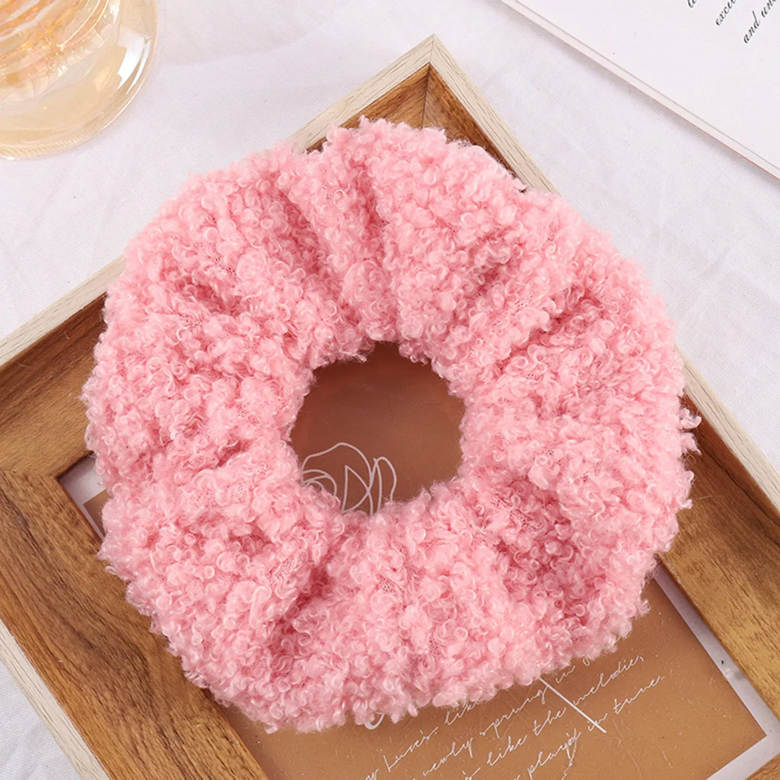 Color: SKY BLUE - Fabric Hair Ties Band Cute And Sweet French Large Intestine Circle Ponytail Hair Circle BB Clip Hair Accessory Head Bands