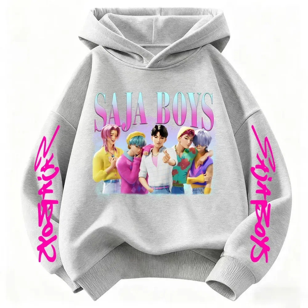 Color: Gold, Kid Size: 3T - k-pop sajaboys Christmas Kpop Witch Hunt Group Autumn/Winter Cartoon Hoodie Set for Boys, Girls & Kids ?»?