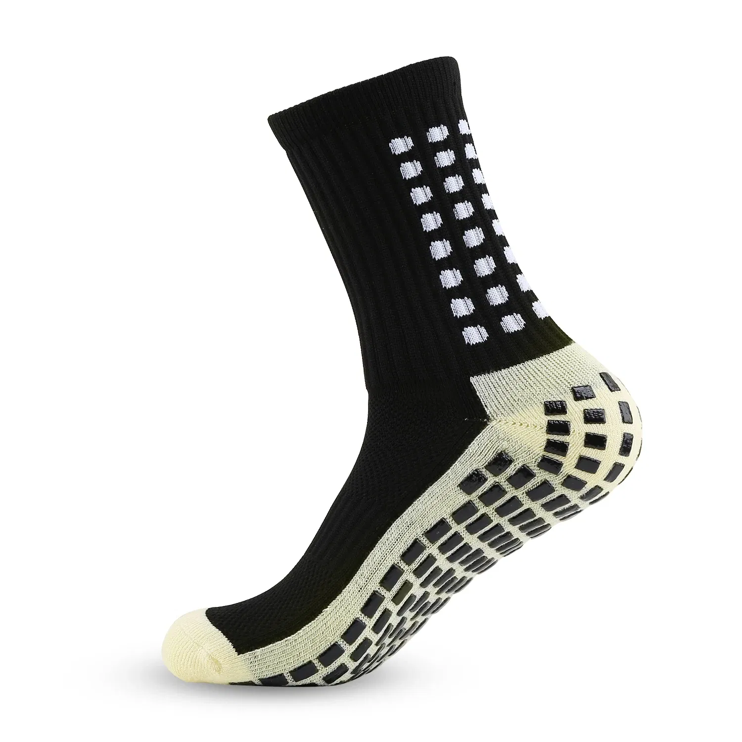 Color: Red - Anti-slip Soccer Women Men Outdoor Sport Grip Football Yoga Socks