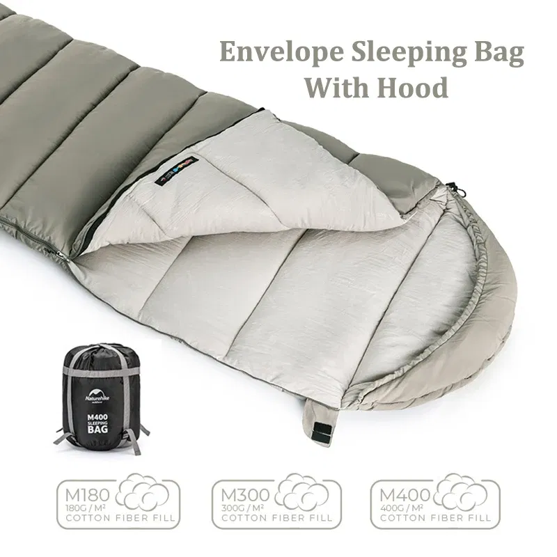 Color: WHITE, Ships From: CHINA - Naturehike Envelope Backpacking Sleeping Bags Cotton Lightweight Portable Detachable Camping Sleeping Bag for Travel Outdoor