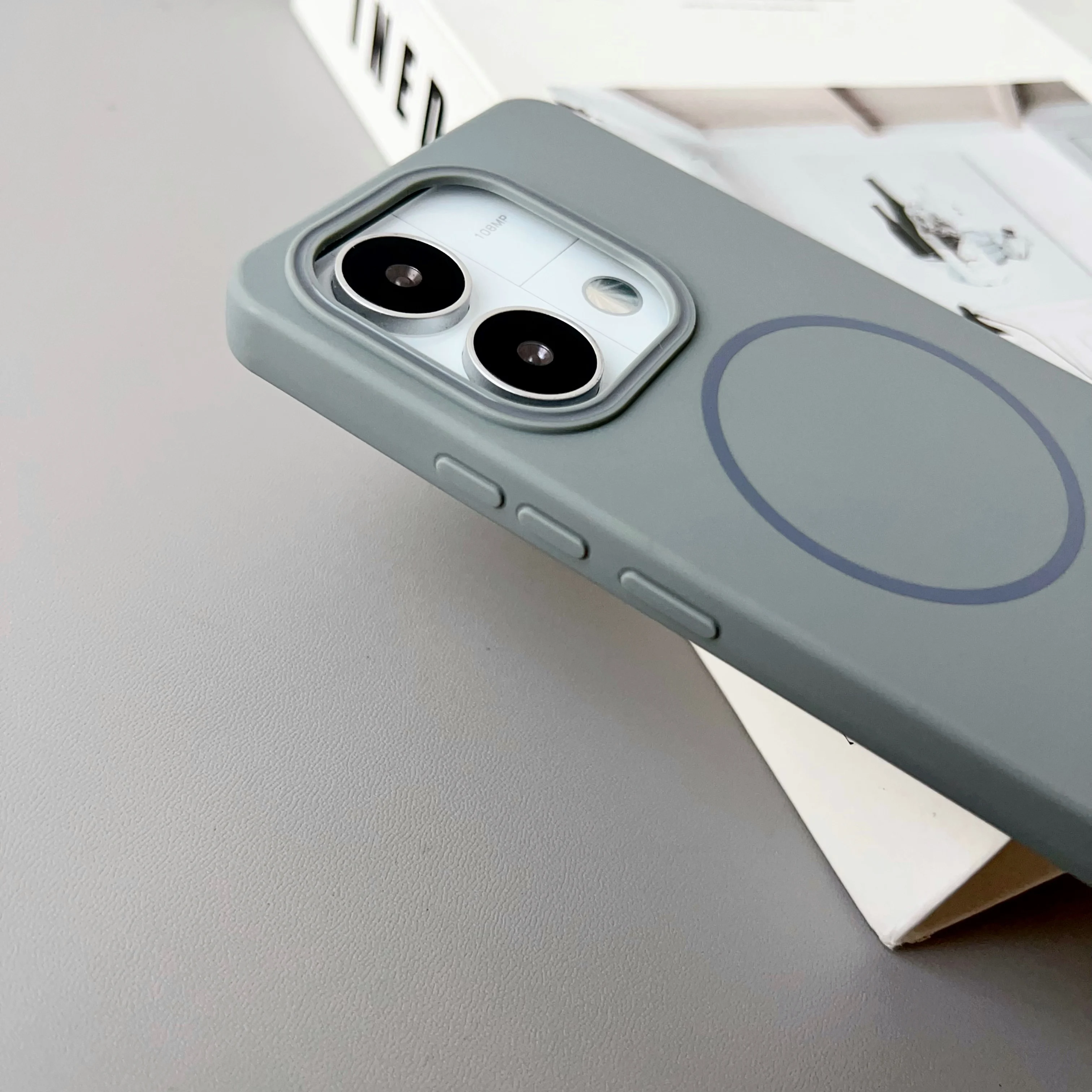 Color: Brown, Compatibility by Model: Redmi A4 - NEW For Redmi Note 14 13 Pro A4 A5 4G 5G skin sensitive original thin circle magnetic solid color phone protective case