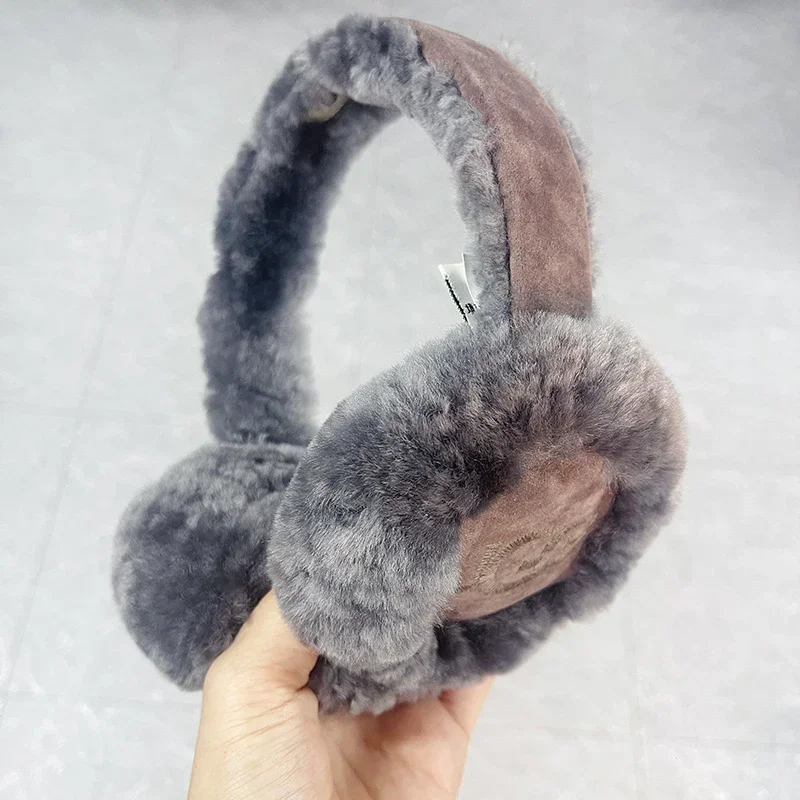 Color: black - Fashion Autumn Winter Earmuffs Women Men Ear Warmer Plush Solid Color Adjustable Foldable Ear Muffs Earflap Earmuffs