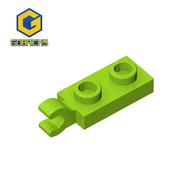 Color: Trans-dark Pink - Gobricks 10PCS Bricks PLATE 2X1 W/HOLDER VERTICAL Compatible with 63868 children's toys Assembles Building Blocks Technical 2022