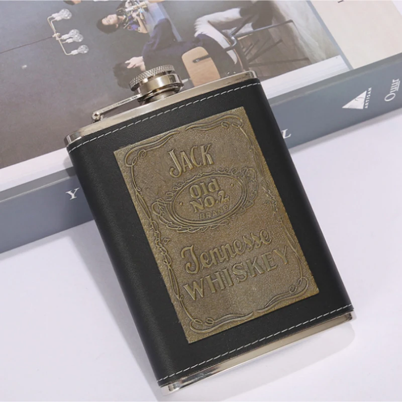 Color: Gold - 7oz/8oz Portable Pocket Hip Flask Outdoor Travel Stainless Steel Flask Whiskey Drink Alcohol Flasks 8oz Steel Hip Flask Flagon