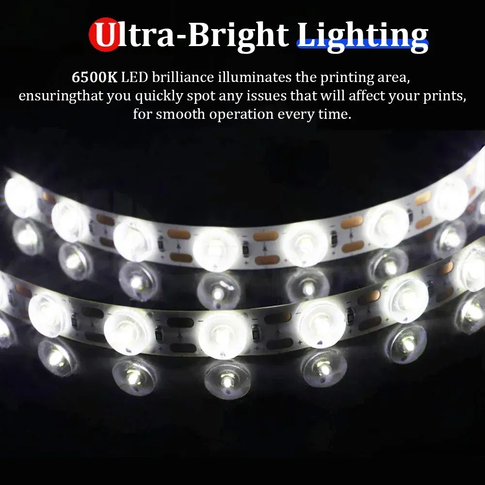 Color: WHITE - For A1/A1 Mini LED Light New upgrade Induction control 6500K High Brightness Lighting Heat-Resistant Durability 3D printer