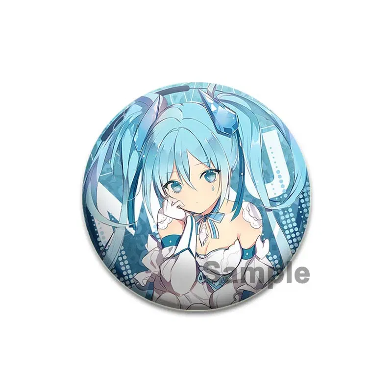 Color: Burgundy, Size: L - 58/44/32mm Miku Anime Round Pins Cartoon Badges Cosplay Handmade Tinplate Brooch on Backpack Clothes Chest Ornament Gifts