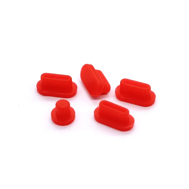 Color: Red - 5pcs/set Silicone Data Port Anti Dustproof Plugs For MacBook Air 13 A1932 Touch Bar 13&15 Dust Plug Stopper Cover Set