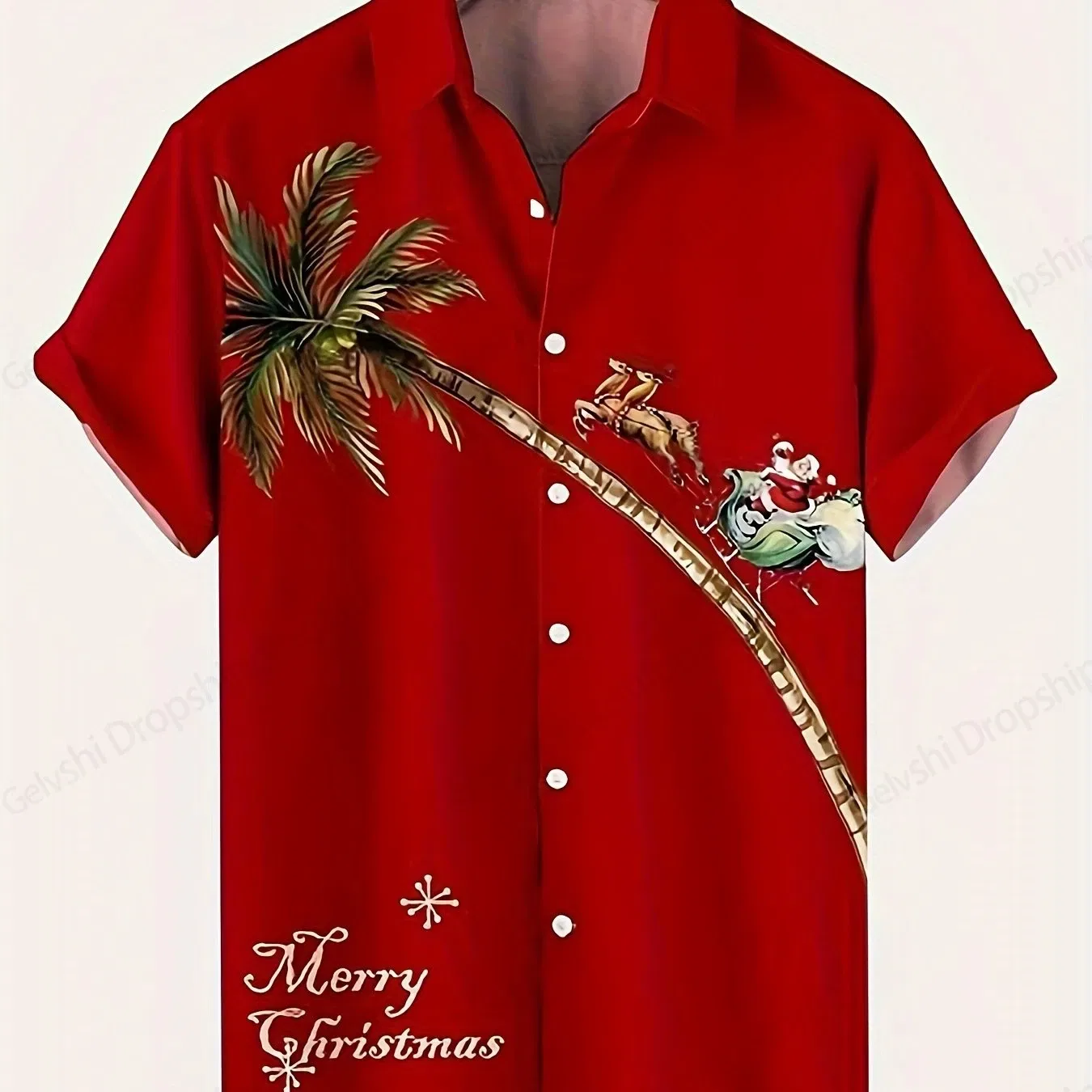 Color: Dark Grey, Size: XXL - Men's Retro Christmas Hawaiian Shirt Men Women Fashion Cartoon Santa Claus Shirts Short Sleeve Blouse Festive Holiday Top Elk