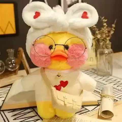 Color: Chocolate Color, Height: 11cm-30cm - 30cm Kawaii Lalafanfan Duck Plush Toy Cartoon Lalafanfan Duck Doll Soft Stuffed Animal Plushie Birthday Gifts For Girl Children