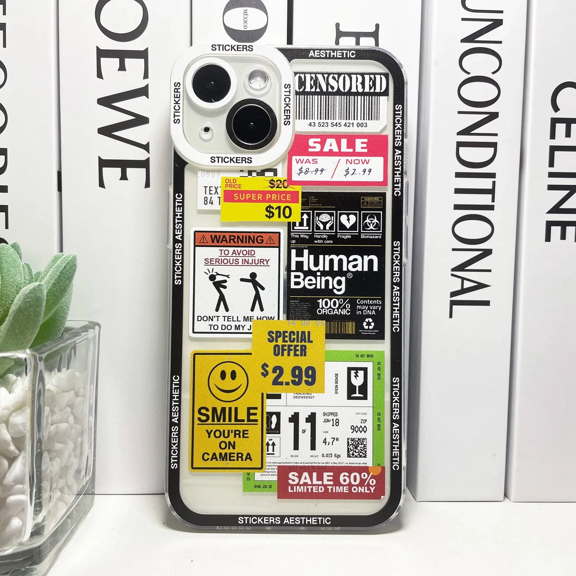 Color: Clear, Material: PU - Mix Labels Collage Stickers Aesthetic Phone Case For Samsung Galaxy S10 S20 S21 S22 S23 S24 FE Plus Ultra Note 20