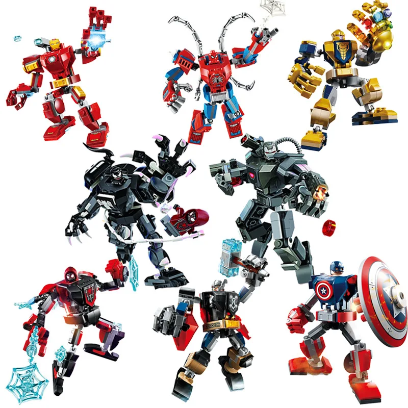 Color: black, Size: S - 28cm Marvel anime, Avengers, Captain America, Iron Man: 120PCS/piece building block toy, birthday gift for children