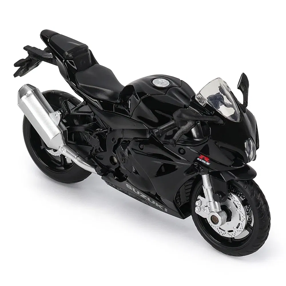 Color: Silver - MSZ 1:18 Suzuki GSX-R1000 with base alloy die-cast car motorcycle model, toy gift giving, die-cast static motorcycle model