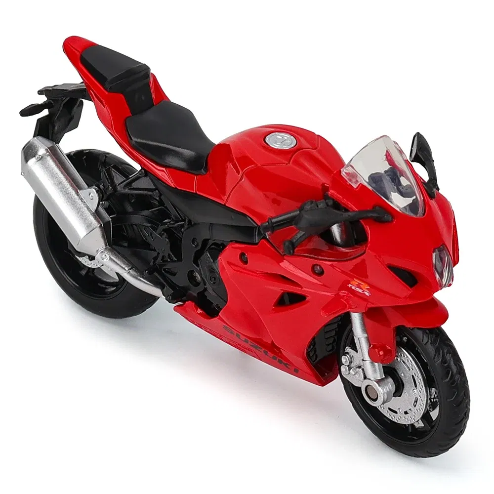 Color: Silver - MSZ 1:18 Suzuki GSX-R1000 with base alloy die-cast car motorcycle model, toy gift giving, die-cast static motorcycle model