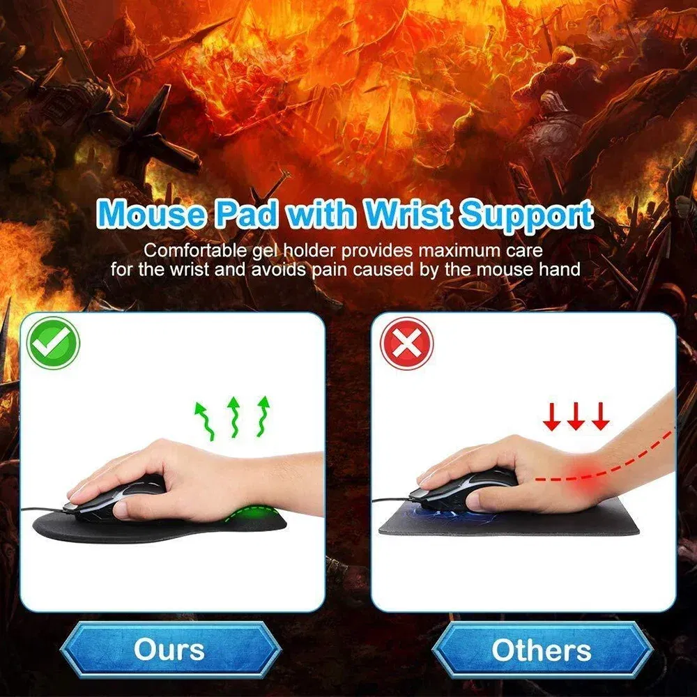 Color: light yellow - Mouse Pad Desk Mat for PC Laptop Ergonomic Non-Slip Mousepads Wrist Pad Rose Gold Series Office Accessories Mouse Mats