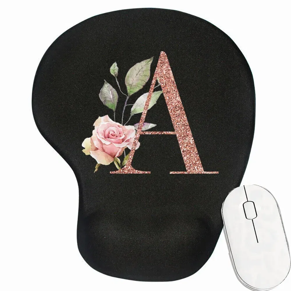 Color: light yellow - Mouse Pad Desk Mat for PC Laptop Ergonomic Non-Slip Mousepads Wrist Pad Rose Gold Series Office Accessories Mouse Mats