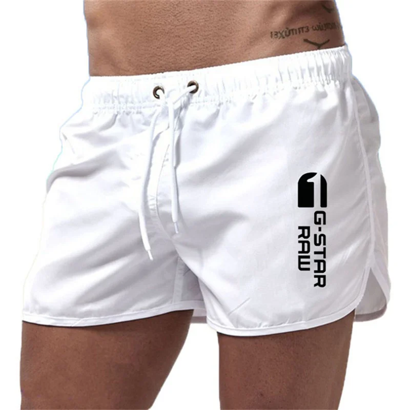Color: Sky blue, Size: M - Summer new men's luxury beach pants clothing quick dry gym jogging sexy shorts vacation casual swimming trunks