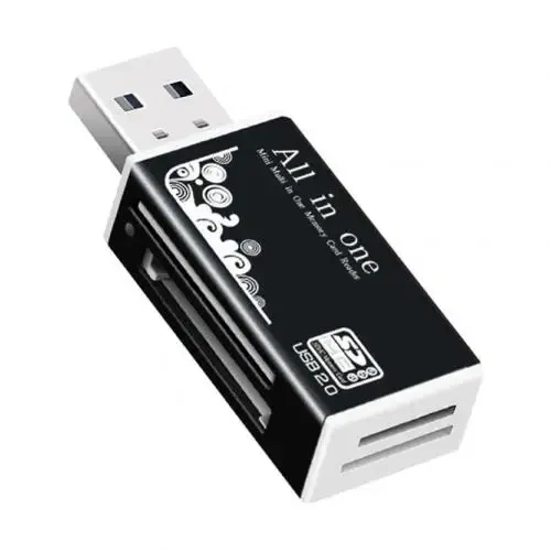 Color: black - Multifunctional USB 2.0 Micro-SD/TF/CT/MS/SDHC/MMC Memory Card Reader Adapter