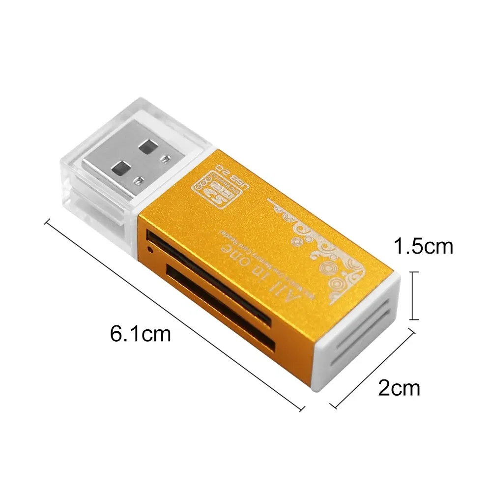 Color: black - Multifunctional USB 2.0 Micro-SD/TF/CT/MS/SDHC/MMC Memory Card Reader Adapter