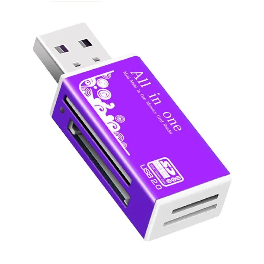 Color: black - Multifunctional USB 2.0 Micro-SD/TF/CT/MS/SDHC/MMC Memory Card Reader Adapter