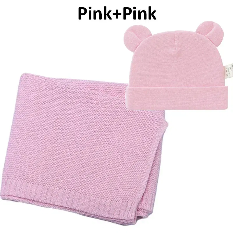 Color: Dark Khaki, Size: Option 2, Ships From: CN - Personalized Baby Name Newborn Cotton Beanie and Knitted Blanket Set Embroidered Name Covering and Cute Hat Gift Set