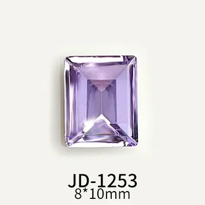 Color: Dark Grey - 20pcs Nail Art Light Purple Sparkling Crystal Glass Diamond Violet Pointed Bottom Bare Rhinestone Gem Nail Accessories Charms
