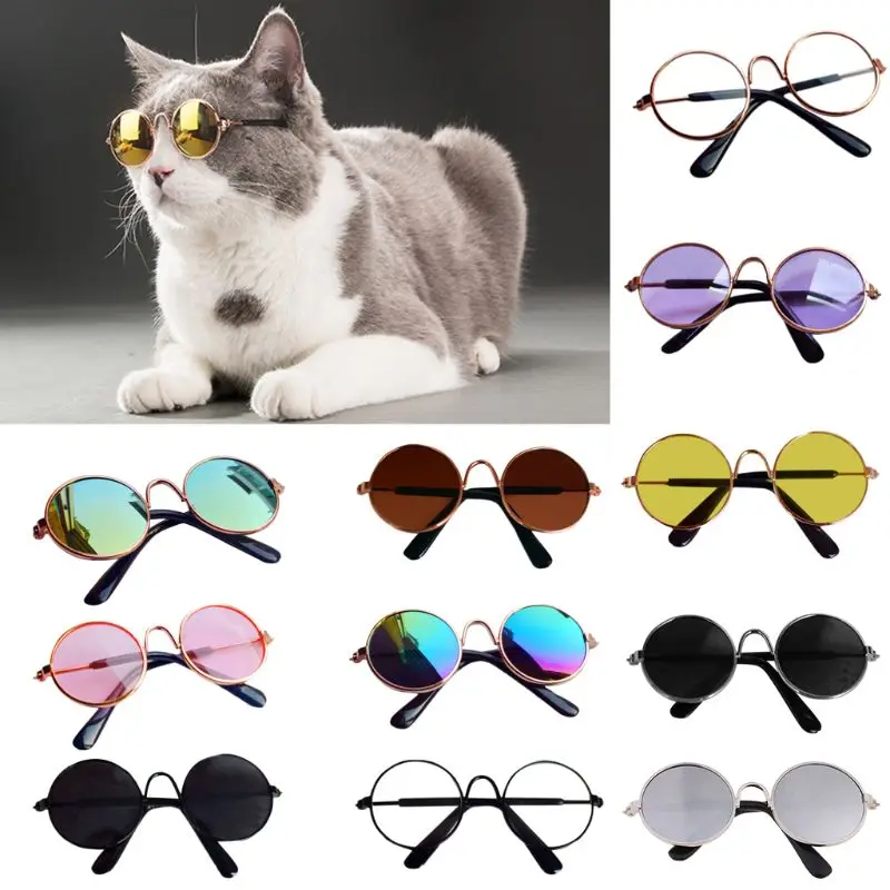 Color: WHITE - Doll Cool Glasses Pet Sunglasses For BJD Blyth American Grils Toy Photo Props Dropship