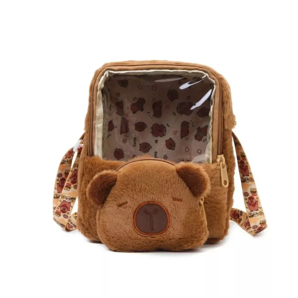 Color: Blue - Shoulder Bag Capybara Plush Backpack Animals Students School Bag Couple