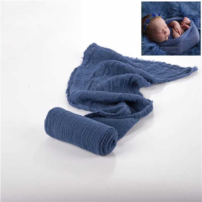 Color: Beige - Newborn Photography Props Wrap Baby Blanket Soft Stretchable Cotton Swaddling Photography Backdrop Babies Accessories
