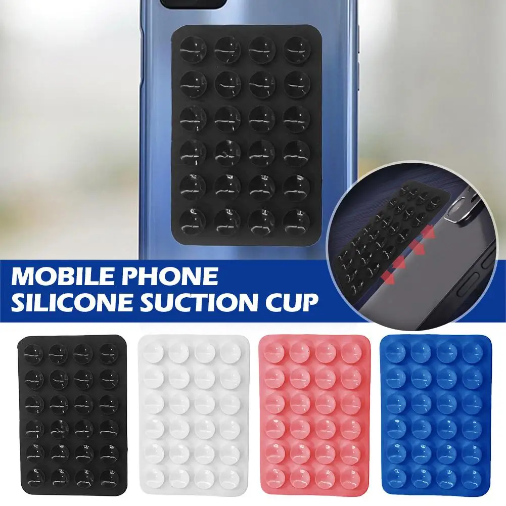 Color: Yellow, Ships From: CHINA - Multifunctional Mobile Phone Silicone Suction Cup 24 Square Mobile Phone Single-Sided Case Anti-Slip Holder Mount Suction