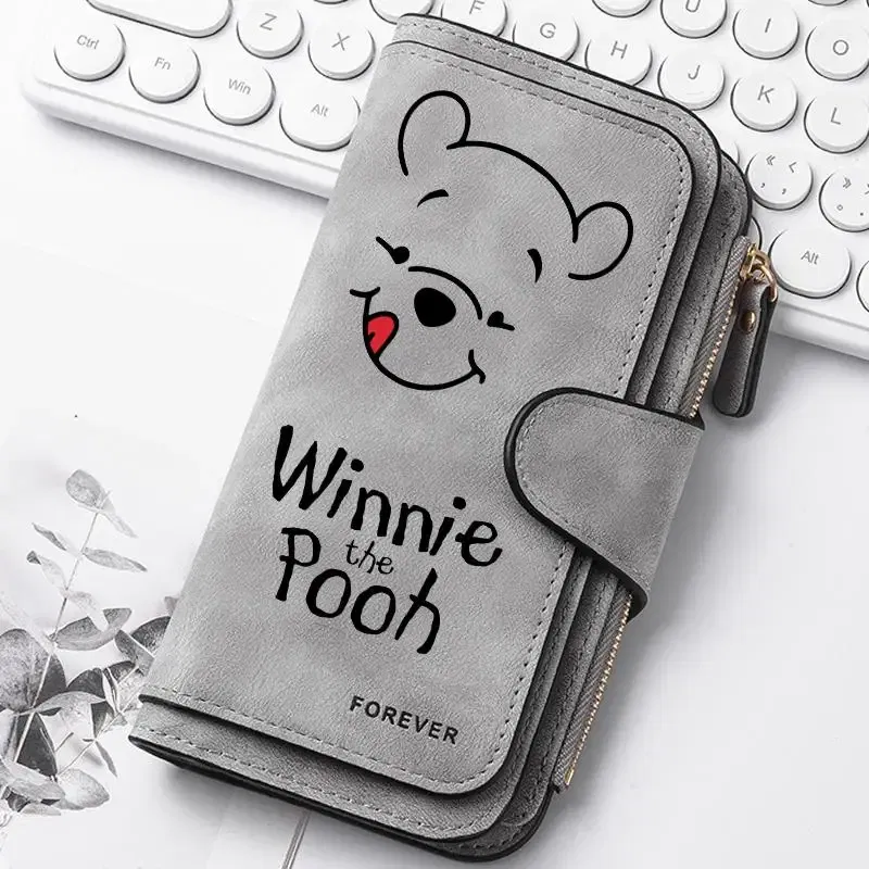 Color: PURPLE - ? Winnie the Pooh Women Wallets Card Wallet Coin Wallet Womens Bags for Girls Purse ID Wallets Female Coin Purse Girls Gift