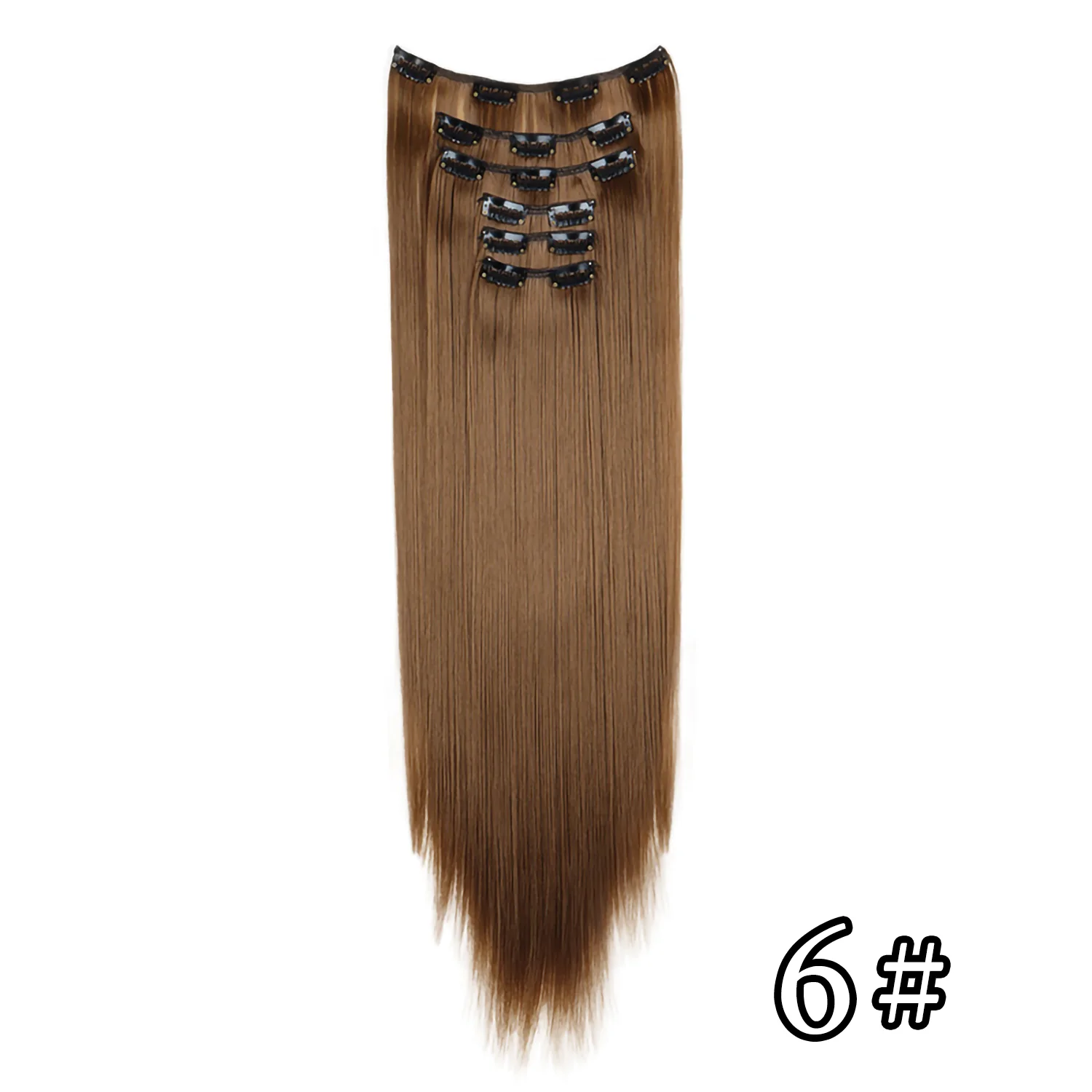 Color: T27/30/4, Stretched Length: 24inches - 24Inch 16 Clips in Hair Extensions Long Straight Hairstyle Synthetic Blonde Black Hairpieces Heat Resistant False Hair Daily Use