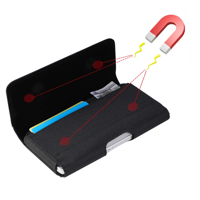 Color: Blue - Universal Casual Phone Pouch Waist Bag For iPhone Samsung Google Smart Phone Case Belt Clip Holster Oxford Cloth Bag Flip Cover