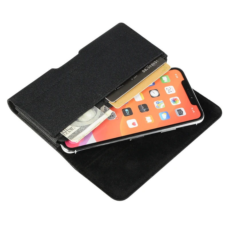 Color: Blue - Universal Casual Phone Pouch Waist Bag For iPhone Samsung Google Smart Phone Case Belt Clip Holster Oxford Cloth Bag Flip Cover